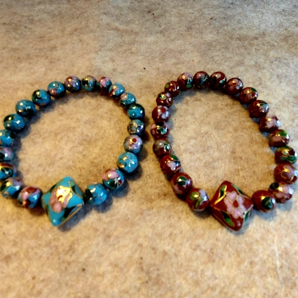 5 CLOISONNE BRACELETS - Picture 4 of 7
